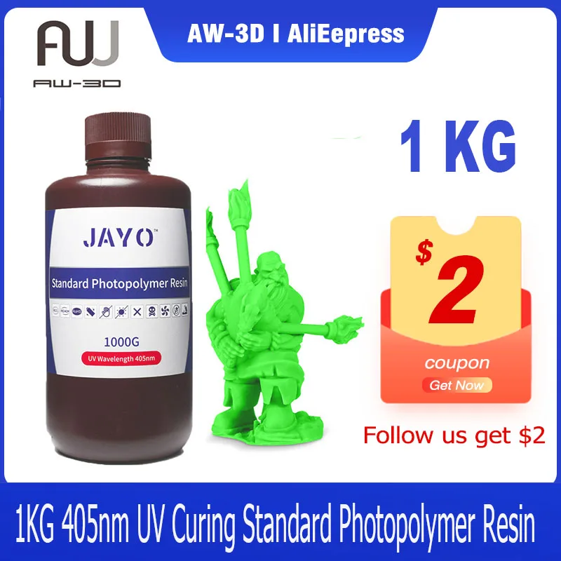 

JAYO/SUNLU Standard 3D Printer Resin 1KG 405nm Liquid Rapid UV Curing For LCD Photopolymer Resin 3D Printing Material