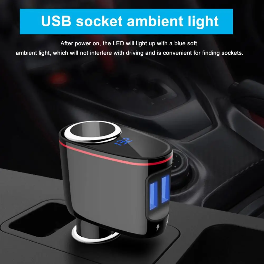 

Car Phone Charger Useful 12/24V High Efficiency 2 Ports USB Car Charger Auto Accessories