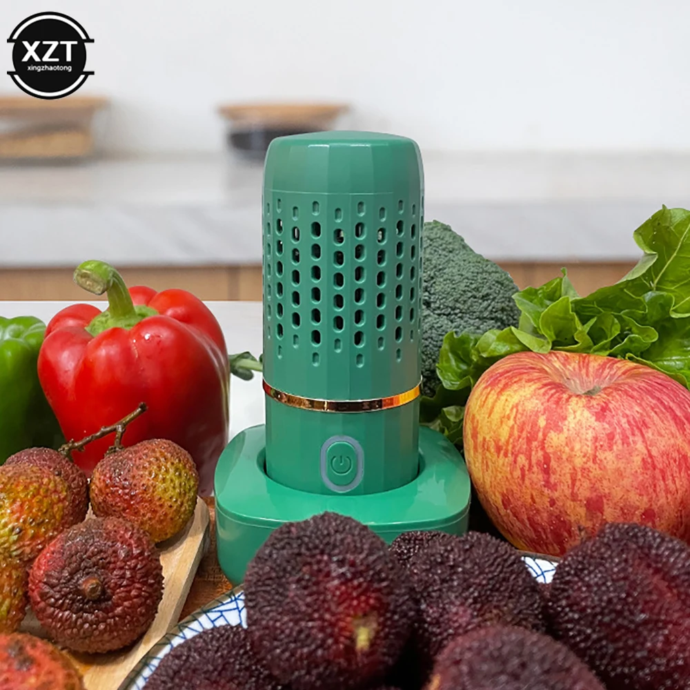 Портативная машина для мытья фруктов и овощей Capsule Shape Wireless Food Purifier Household Kitchen Cleaner.