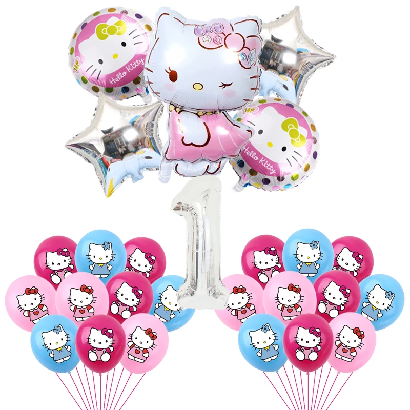 Набор воздушных шаров Hello Kitty для вечерние комплект из 32 с цифрами детского