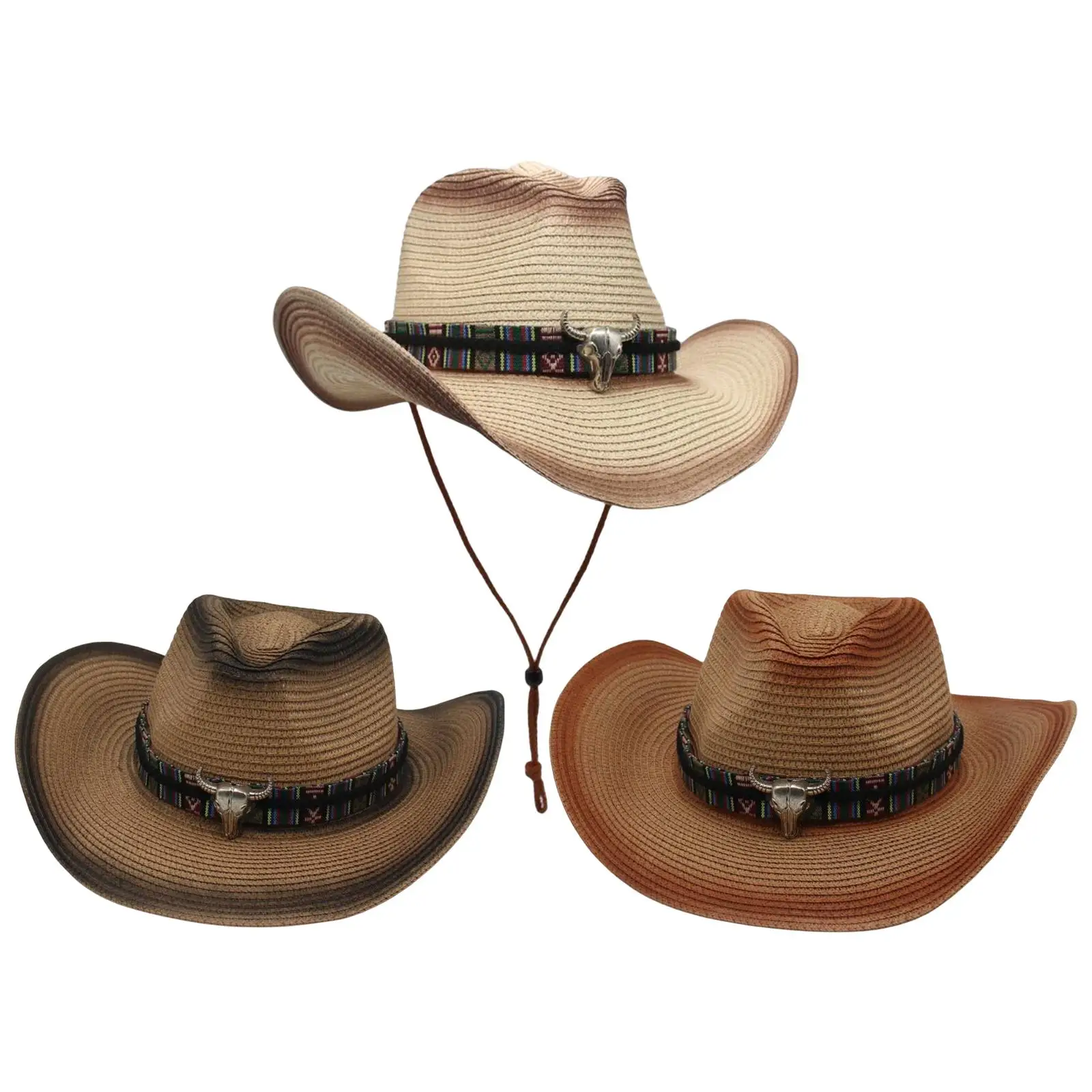 

Western Cowboy Hat Costume Wide Brim Shapeable for Women Men Holiday Summer
