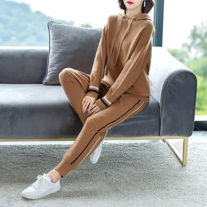 

New Spring Autumn Women's Tracksuit Sweatshirt+Pants Suit Oversized Casual Two Piece Set Sports Pullover Womens Outfits E397
