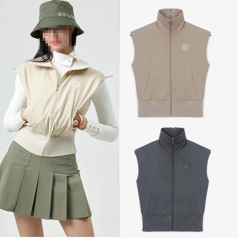 

Southcape Golf Wear Women's Vest Fall 2023 New Semi-zipper Lapel Waist Slimming Golf Vest Sports Breathable Comfort Jersey