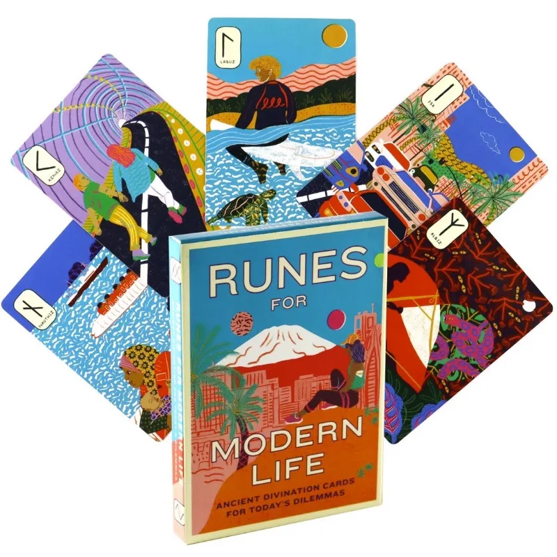 

24pcs/set Runes for Modern Life Full English Board Game Cards Puzzle Divination Lucky Party Collection Gift New Limited Casual