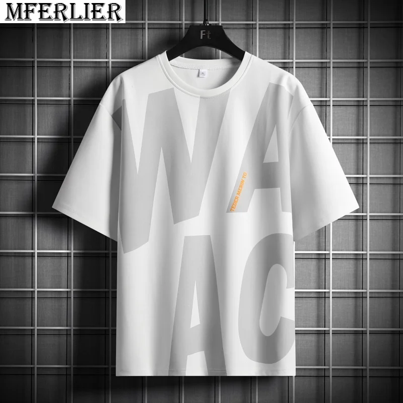 

Футболка мужская летняя с надписью, модная блузка с коротким рукавом, женская футболка из хлопка, размеры 8XL 10XL 70 72