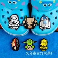 1pcs sale star wars cartoon anime shoe buckle cool crocs charm accessories wholesale decoration kid boy men birthday x mas gifts