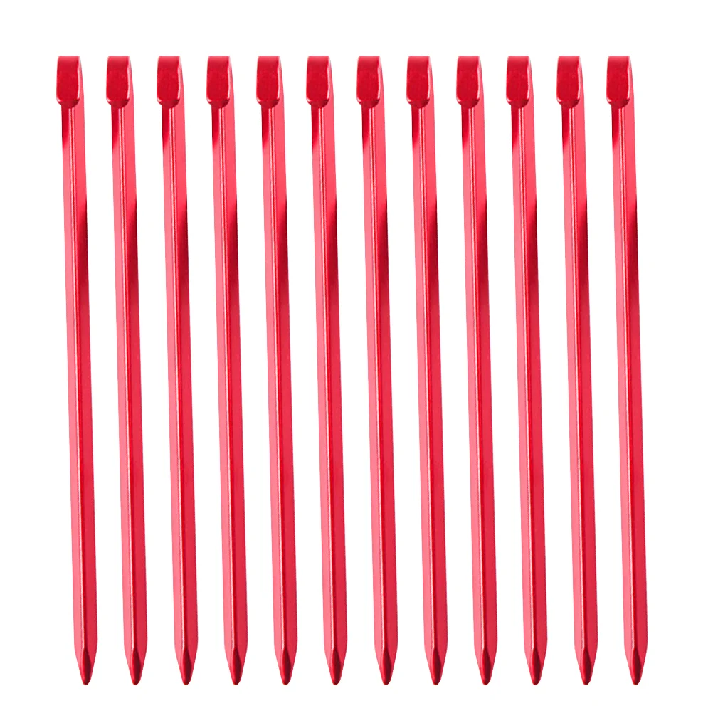 

12pcs Tent Stake Aluminium Alloy Tent Peg Portable Camping Nail (Random Color)