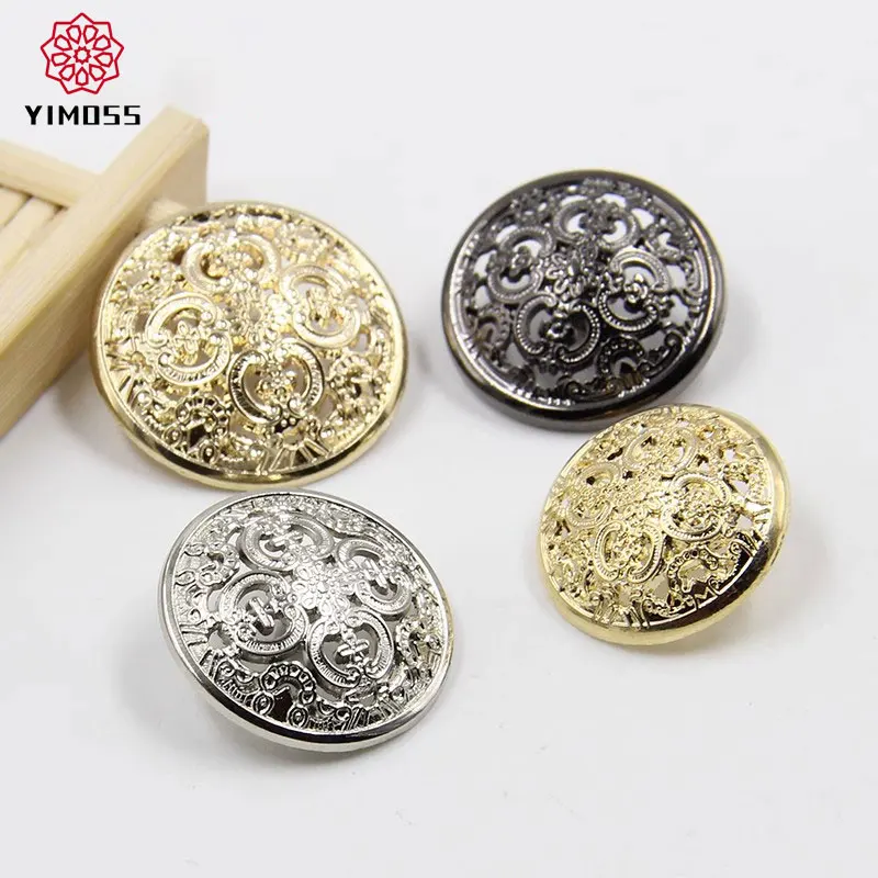 

6pcs Hollow Carved Metal Buttons Coat Windbreaker Sewing Accessories Sewing Buttons DIY Needlework Handmade Decorative 15-25mm