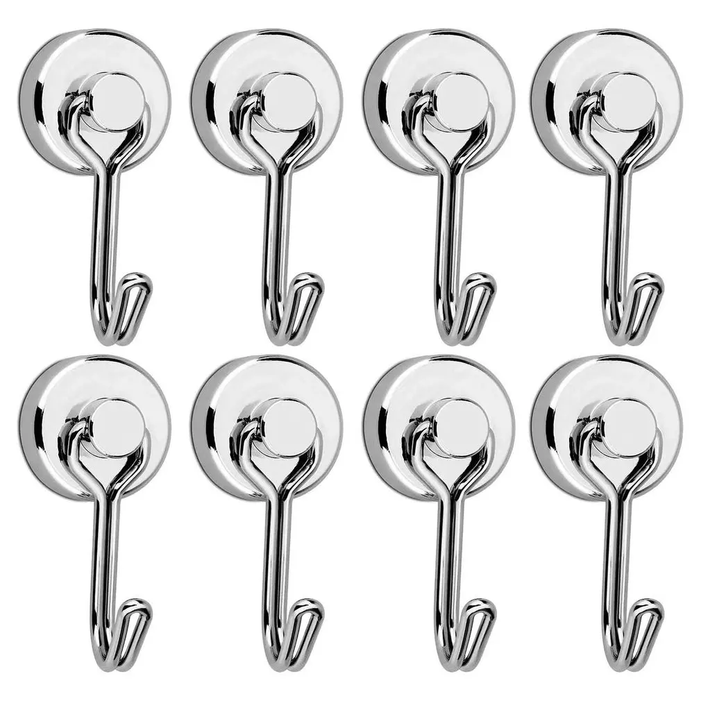 

Magnetic Hook Hanging Barbecue Tool Pot Holder Neodymium Refrigerator Magnet Hook Rotating Swing For Kitchen Storage