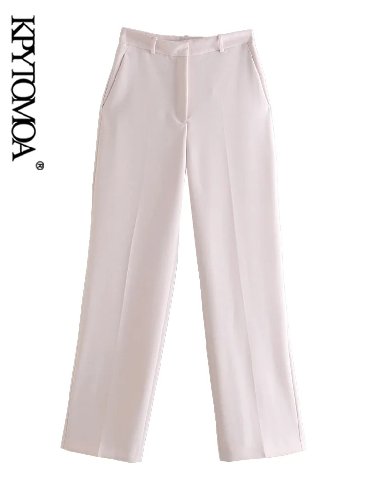 

Брюки KPYTOMOA женские с боковыми карманами, Модные Винтажные штаны с широкими штанинами, на молнии, с завышенной талией