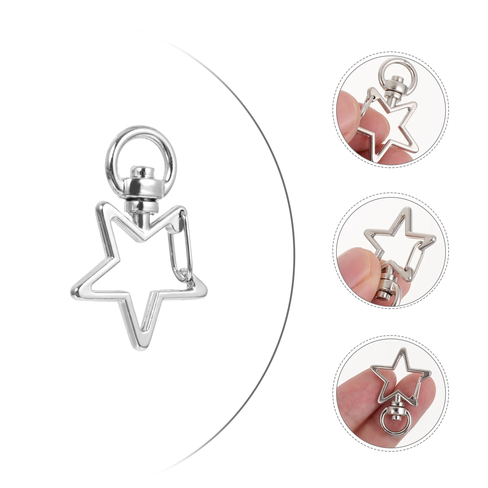 40 Pcs Star Keychain Swivel Lobster Clasp Keychains Jewelry Making Clasps Alloy Snap Hook Metal Rings with Clip