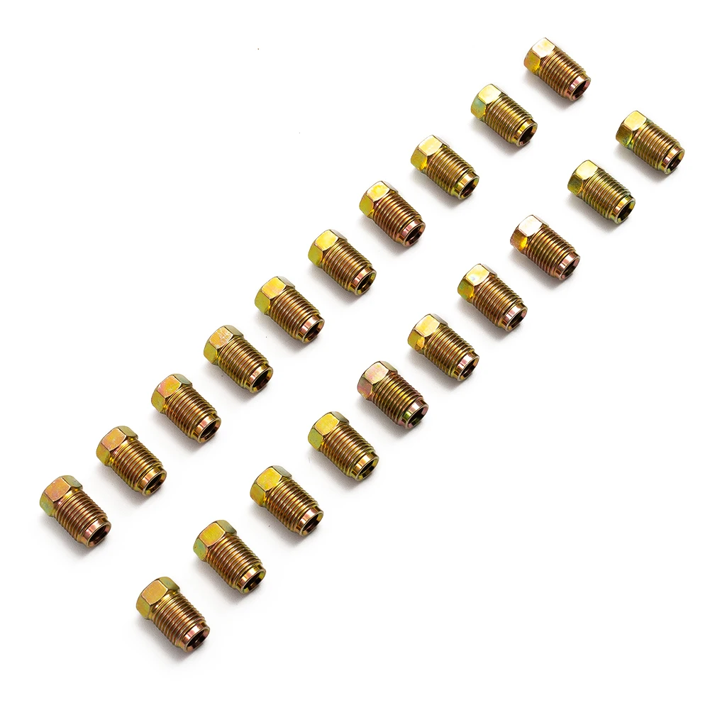 

20x Brake Line Fittings Nuts Male Metric 10mm*1mm End Union For 3/16\\\" Tube Inverted Flares High quality Parts Accessories