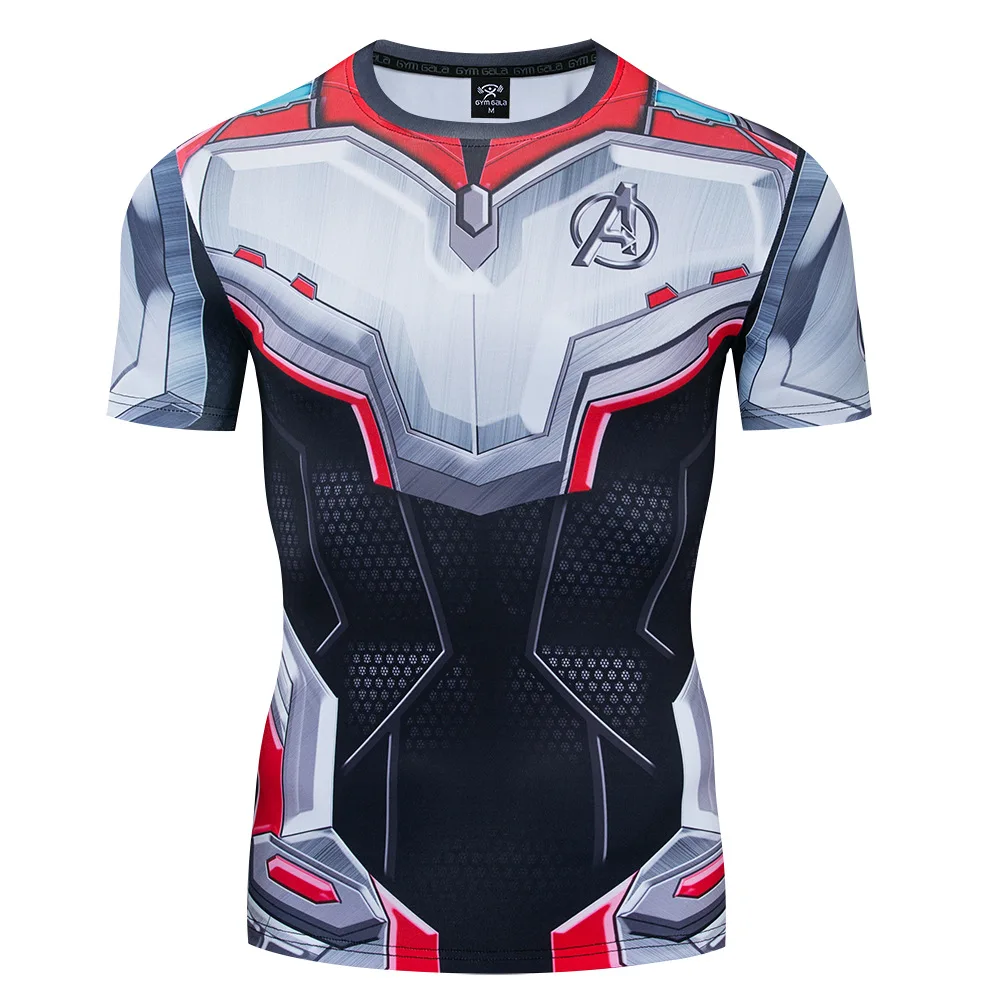 

Marvel Summer New The Endgame Captain 3D Gedruckt Cosplay Compression Premium T shirt Finess Gym Quick-Drying Tight short sleeve