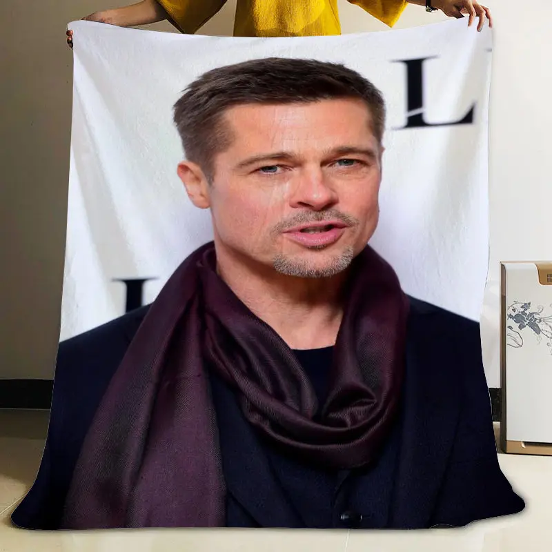 

Brad Pitt Flannel Blanket Design Your own Blanket Flannel Blankets for Sofa