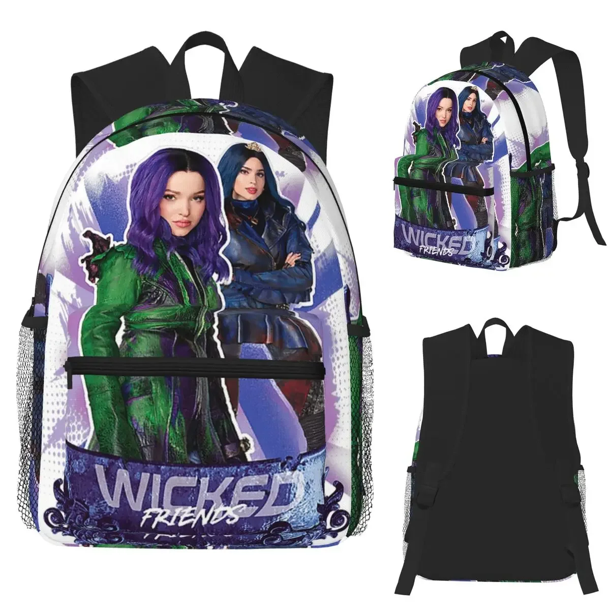 Фото Рюкзак Mal And Evie Wicked Friends Descendants для студентов, школьный рюкзак, походный рюкзак для путешествий, для мужчин и женщин, сумка для книг, наплечная сумка №1