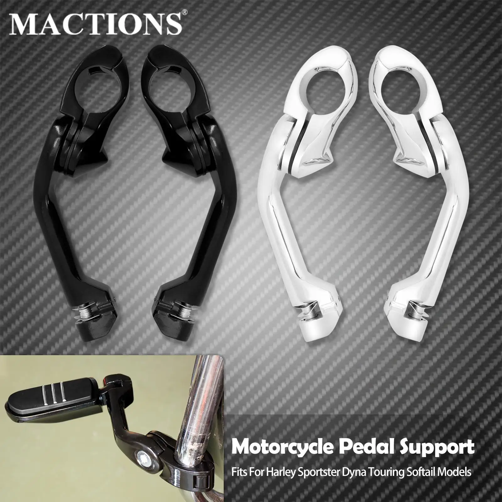 

32mm 1-1/4" Motorcycle Engine Guard Footrest Highway Bar Pedal Long Footpegs Clamps For Harley Touring Dyna Sofatil Sportster XL