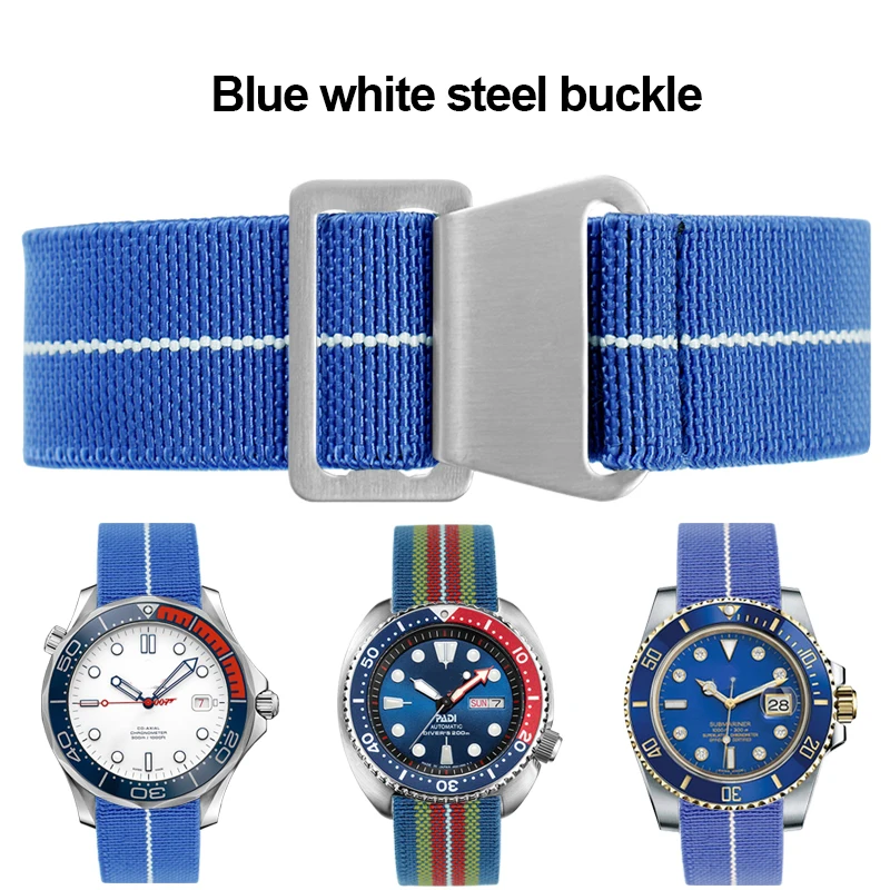 

Ремешок нейлоновый для наручных часов Huawei Seiko Tudor Rolex, французский военный Универсальный армейский браслет в стиле милитари, 60s, 20 мм 22 мм