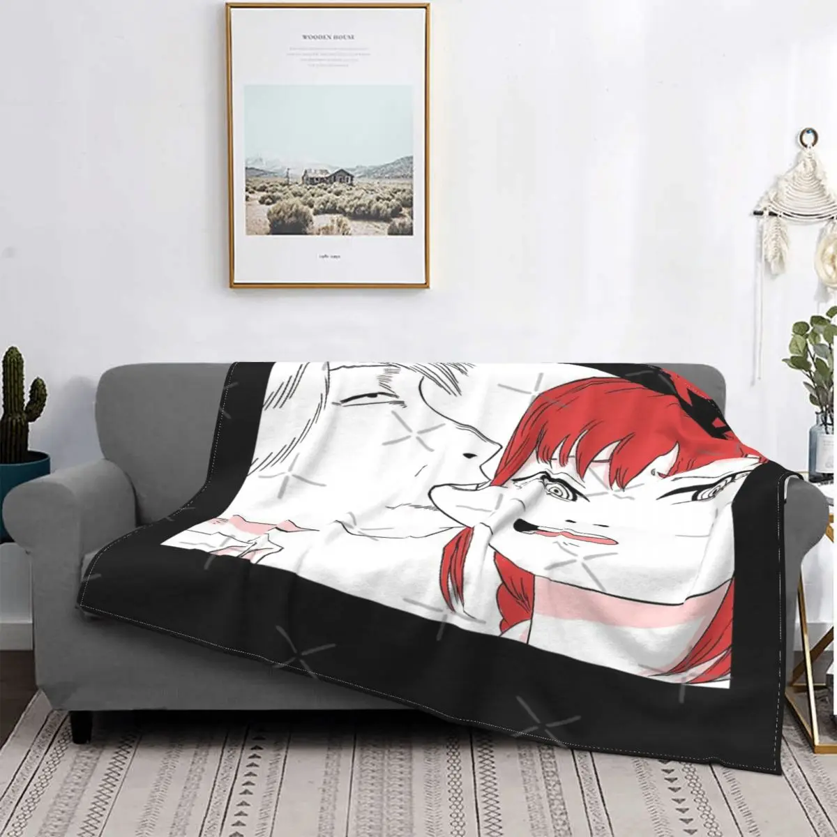 

Denji y Makima-Manta a юадрос с капюшоном, для cama colcha, manta a юадрос, софта