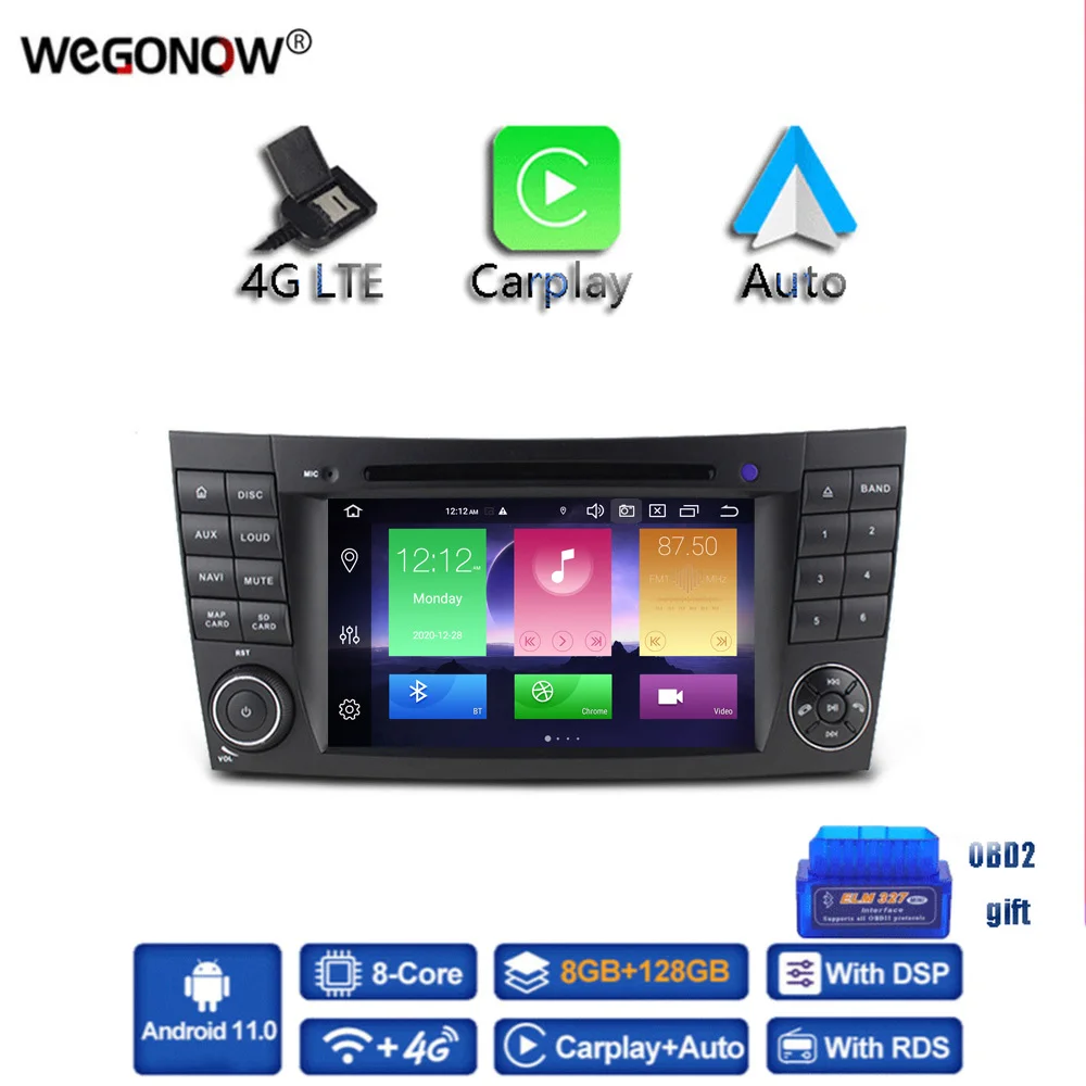 Автомобильный DVD-плеер Carplay DSP 4G LTE IPS Android 11 8 ГБ ОЗУ + 128 GPS карта RDS радио BT 5 0 для Benz W211