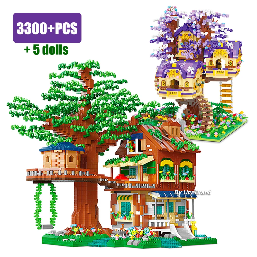 Друзья джунгли кемпинг дом на дереве вилла сад 3D мини-наборы алмазов для девочек