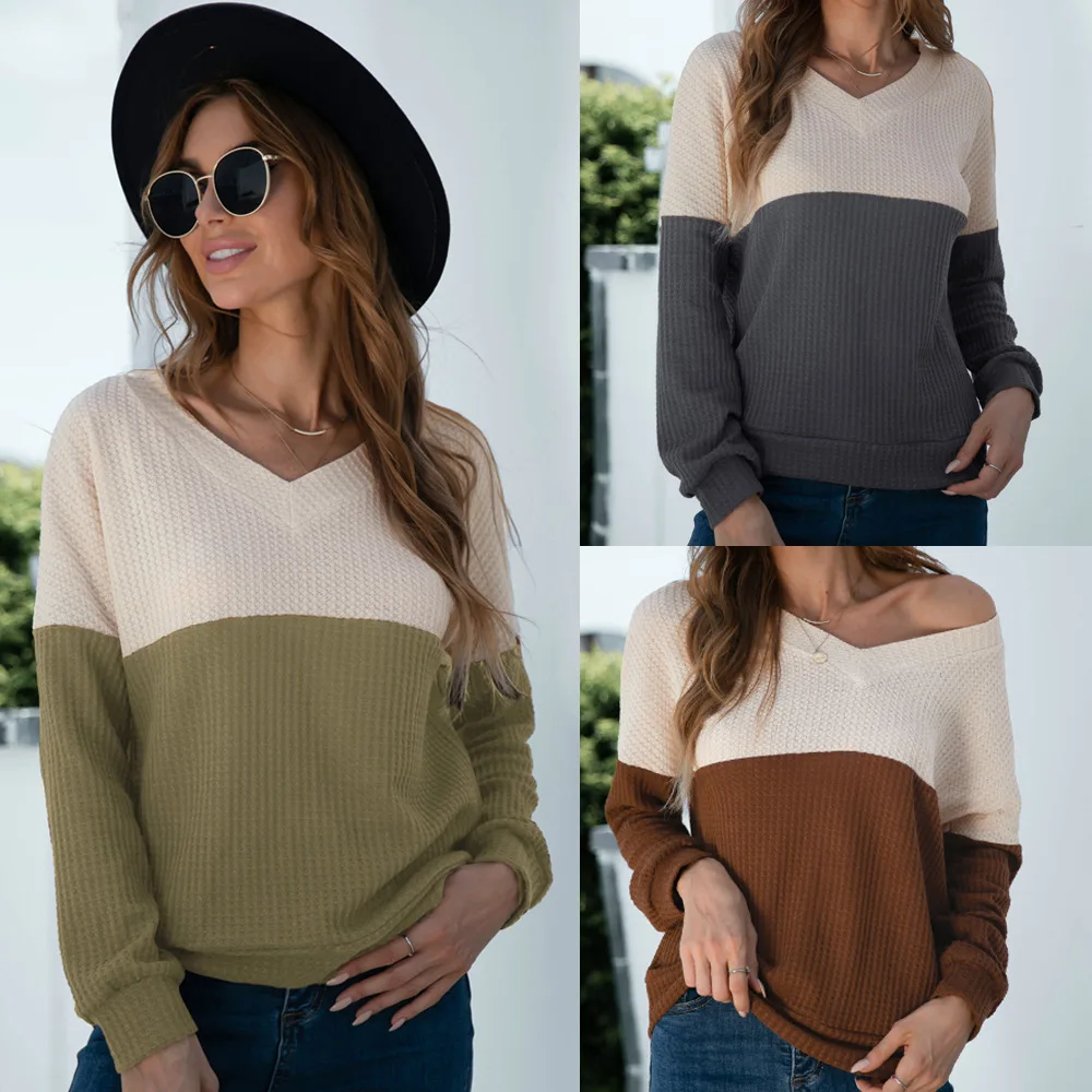 

2023 Spring/Summer V-Neck Contrast Knit