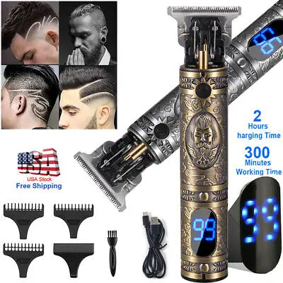 

Беспроводная Машинка для стрижки волос, триммер с нулевым изливом и ЖК-дисплеем, ультразвуковой бытовой прибор, сушилка для волос, Парикмах...