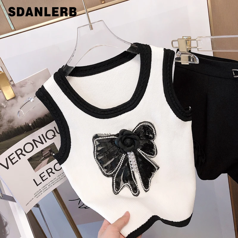 

Женский жилет в стиле ретро, изысканный жилет с цветными цветами и бантом, женская одежда без рукавов, летняя Дизайнерская верхняя одежда, к...