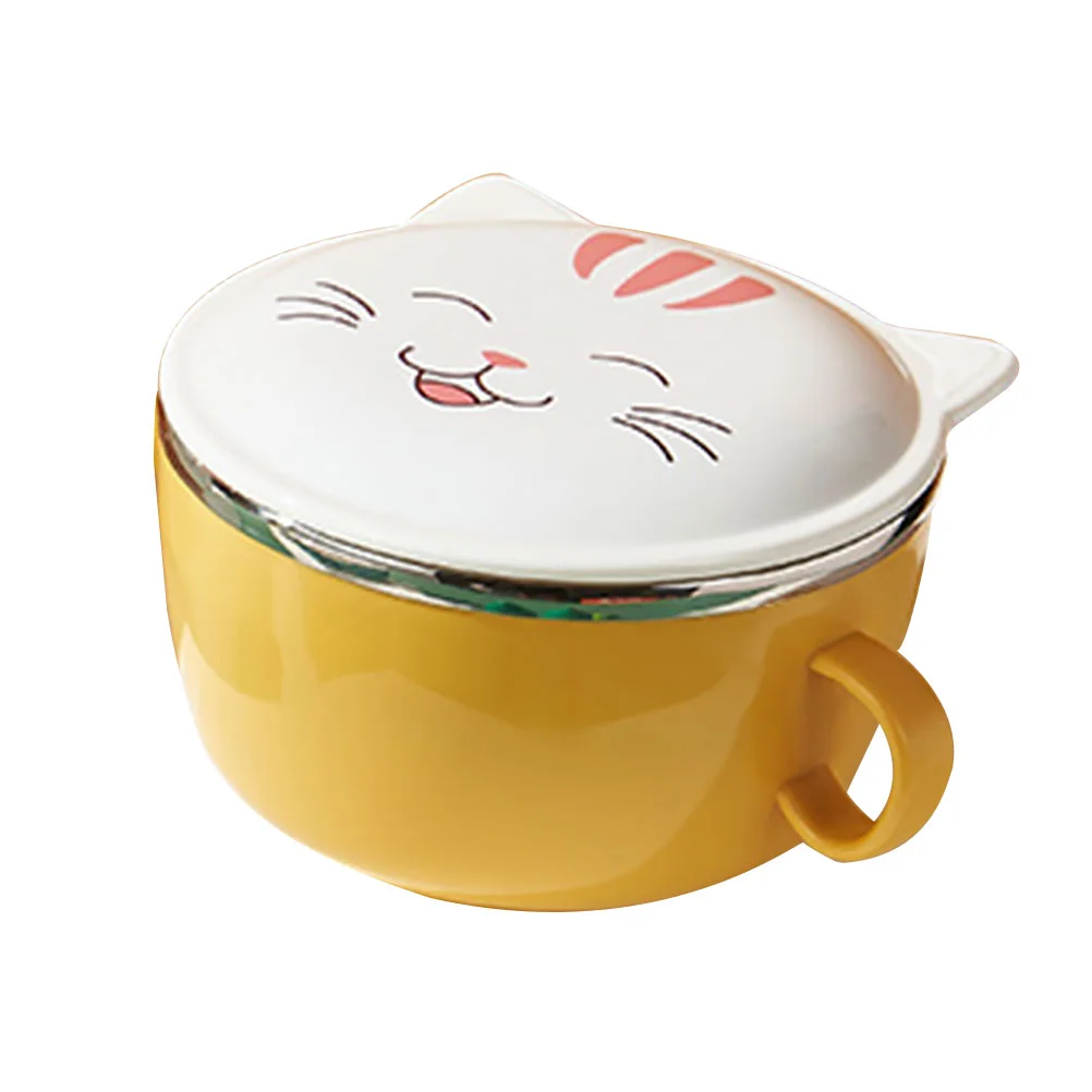 

Bowl Bowls Noodle Ramen Stainless Steel Instant Soup Lid Rice Cereal Serving Japanese Mixing Ceramicpasta Pho Fruit Box Dessert