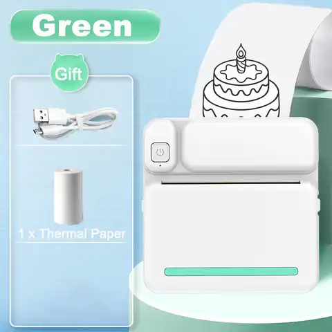 Портативный термопринтер, Мини карманная фотопечатная машина, беспроводное соединение BT, совместим с принтером для этикеток Android iOS