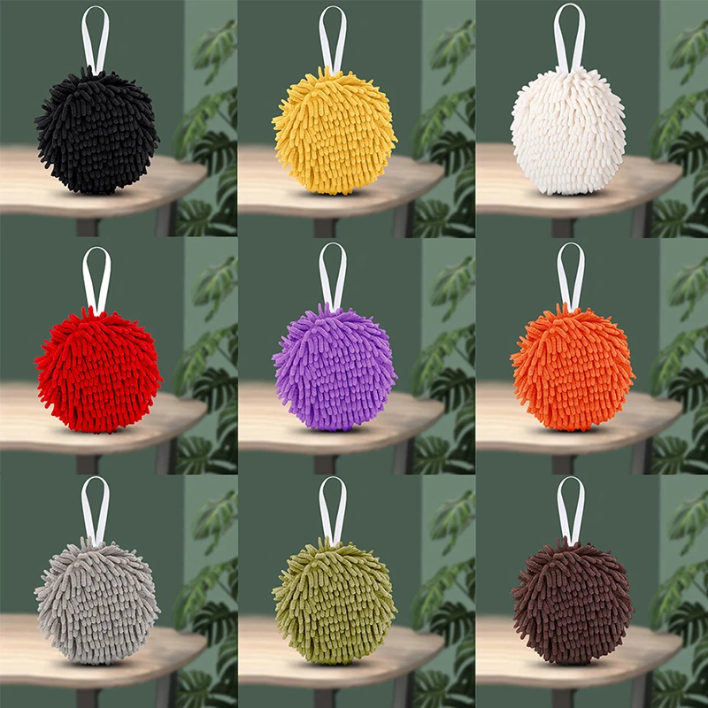 S Kitchen Bathroom Hand Towel Ball With Hanging Loops Quick Dry Soft Absorbent Microfiber Towels