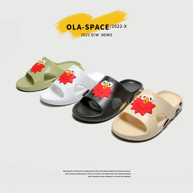 

Summer Men Outdoor Slippers Cute Cartoon Flip Flops Casual Comfortable Soft Bottom Slides Home Shoes EVA Beach Chinelo Masculino