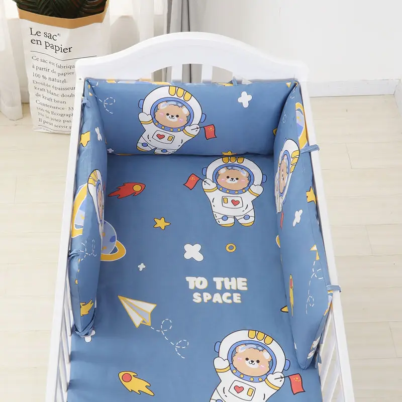 

One-piece Long Bed Surround Baby Cot Bumper Children Anti-collision Bumper Baby Bedding With Zipper Cotton Breathable Bumper