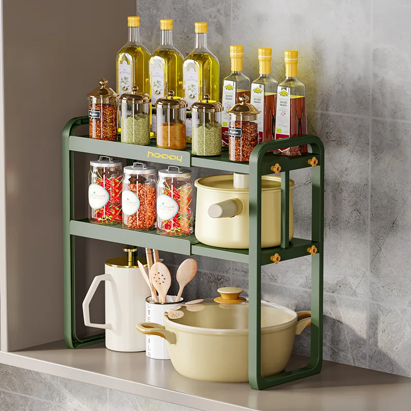 

2023 kitchen Accessories Storage Shelf Retractable Microwave Shelf Storage Rack Cabinet Tableware Supplies Organizer