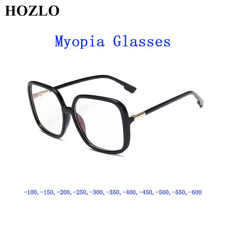 

New Retro Large Square Frame Anti Blue Light Myopia Glasses Women Men Nearsighted Eyeglasses Students Computer Goggle Spectacles