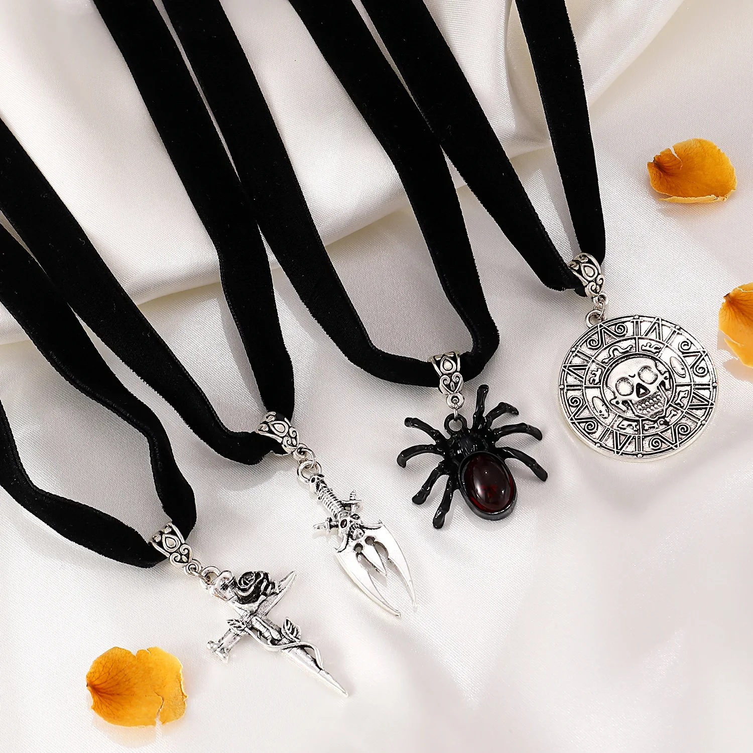 WANZHI Новый Хэллоуин паук череп кулон ожерелье для женщин Изысканный