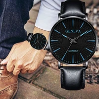 stylish casual mens quartz watch creative round dial casual fashion watch style scale dial wristwatch masculino simple leather