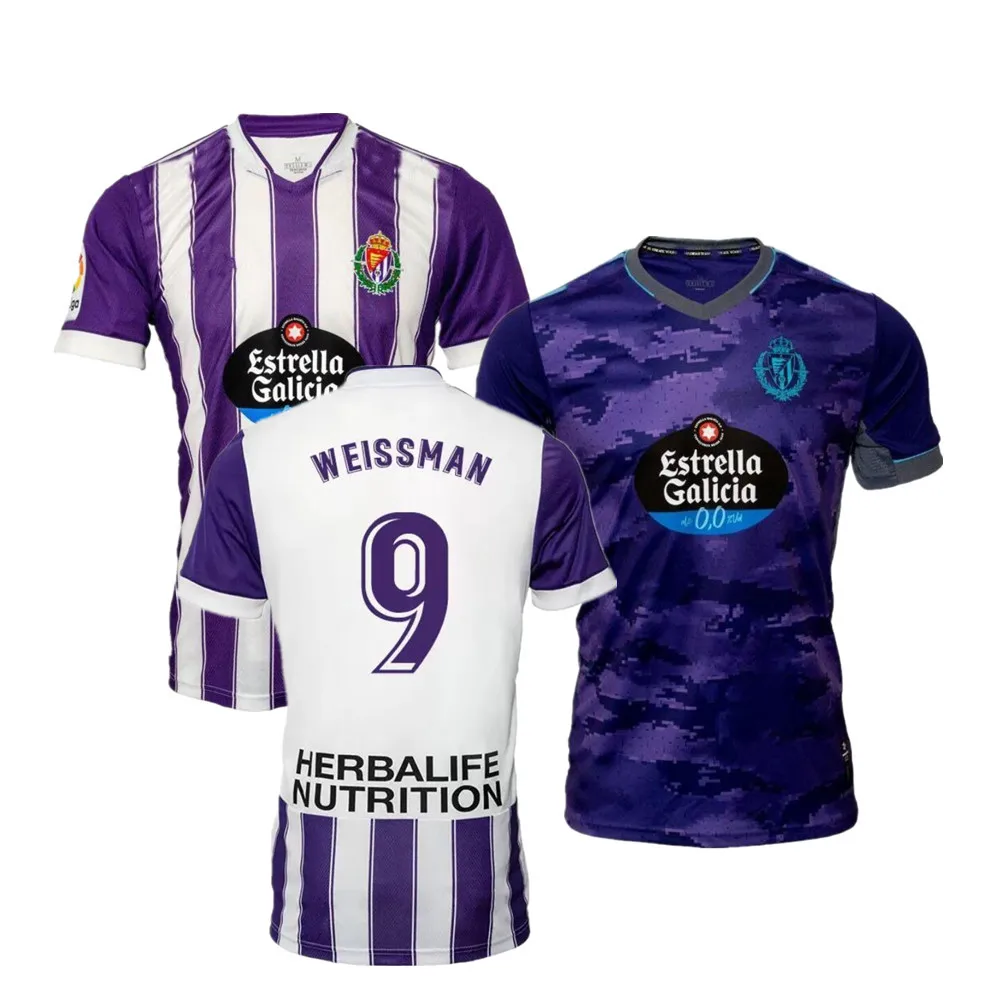 

21 22 Real Valladolid Jersey WEISSMAN TONI VILLA KIKE OSCAR flat 2021 2022 CF Men Kit Youth Kids Set Football Shirt silver ALCAR