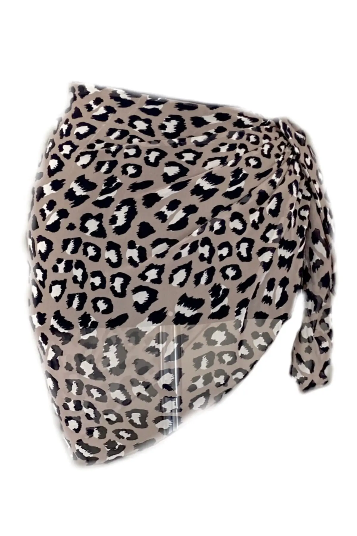 

Женское парео с леопардовым узором, галстук, короткая купальная одежда, платье, сексуальный костюм-туника, пляжная одежда, женский пляжный ч...