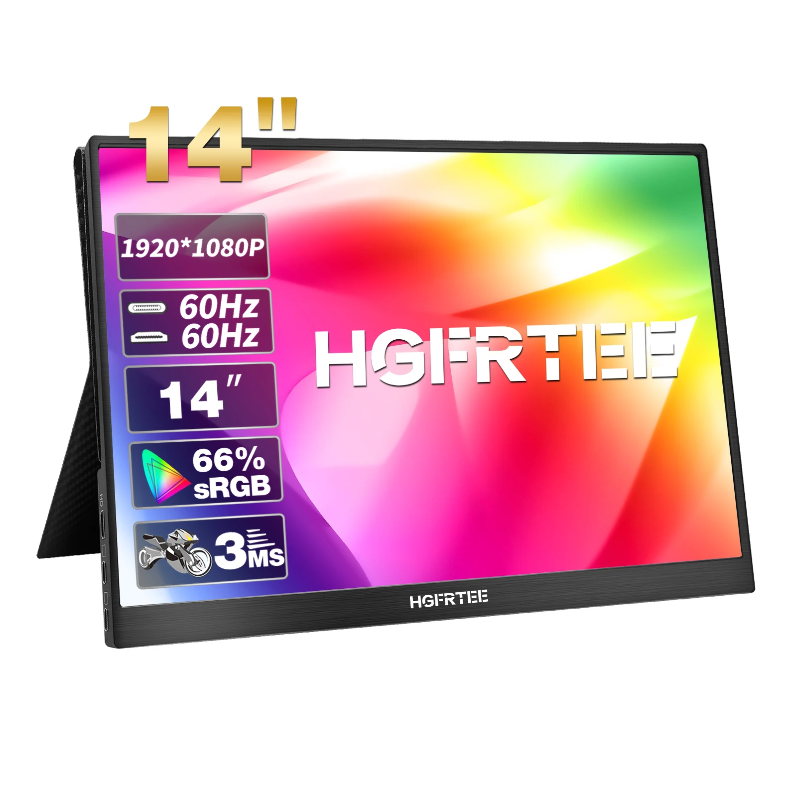 

HGFRTEE 14 Inch 1080P Portable Monitor Slim TYPE-C HDMI-Compatible IPS Screen Display Gaming PC For Laptop XBOX Switch PS4 PS5