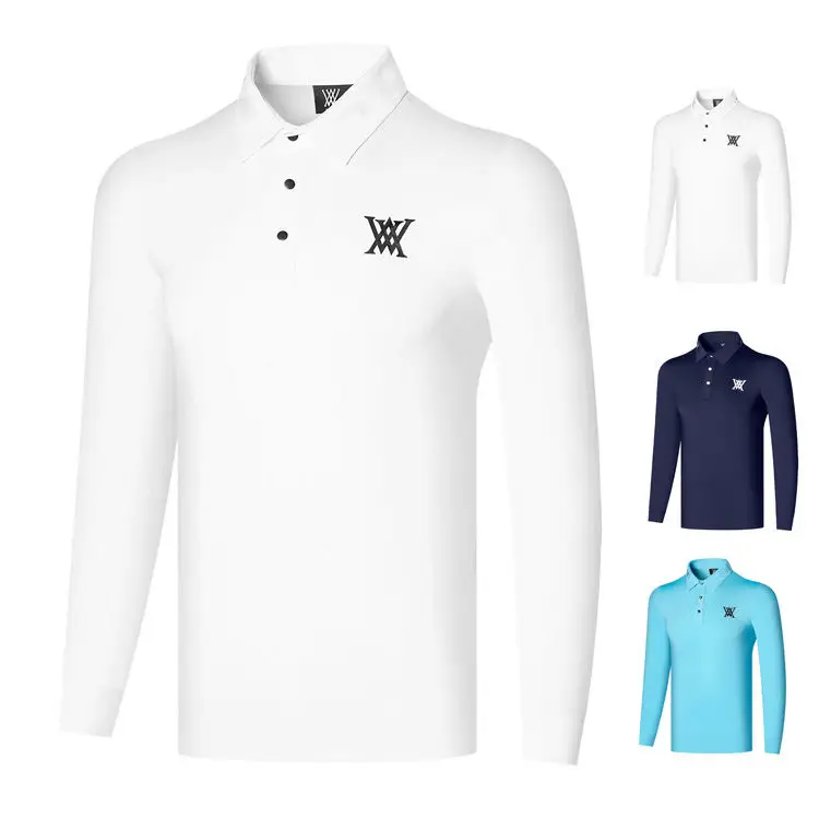 

2022 new golf wear men's tops outdoor sports warm POLO shirts quick-drying T-shirts autumn and winter golf long sleeves