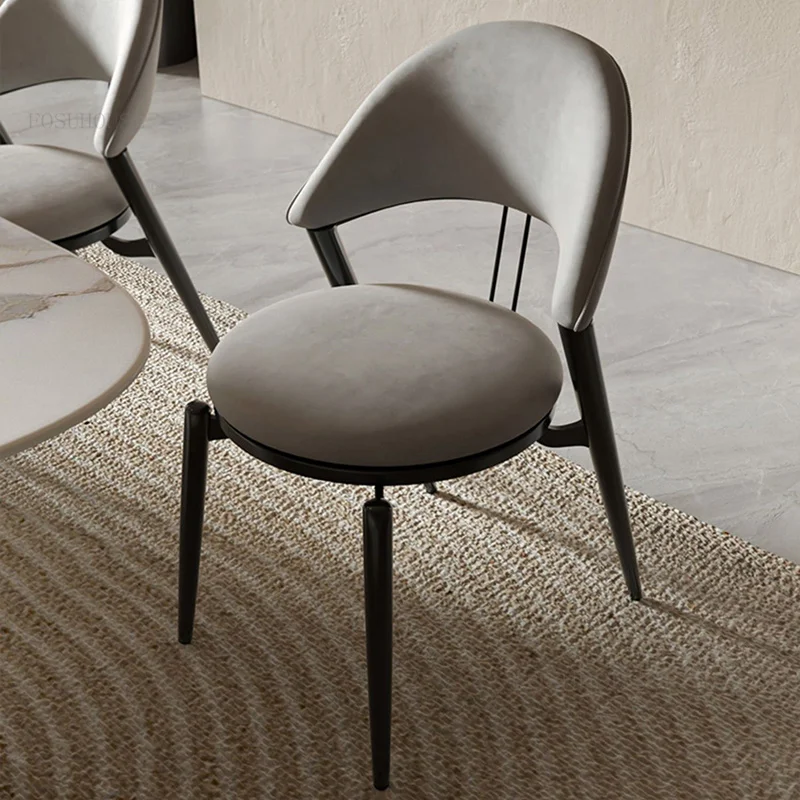 

Italian Minimalist Leather Dining Chairs Dining Chair Modern Light Luxury Designer Muebles Para El Hogar Home Furniture GPF50YH