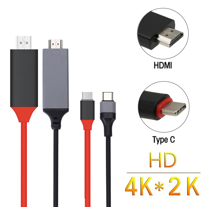 

Кабель HDTV USB 3,1 Type C USB-C To 4K HDMI для Samsung Galaxy S8 Book Black