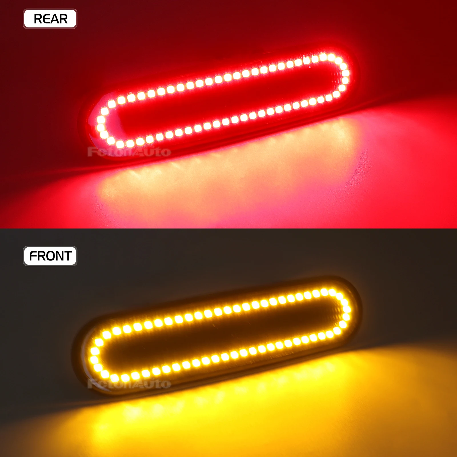 

4Pcs Car Front & Rear Side Marker Light LED Turn Signal Light for Honda Civic Si EP3 3-Door 2002-2005(Amber Light + Red Light）
