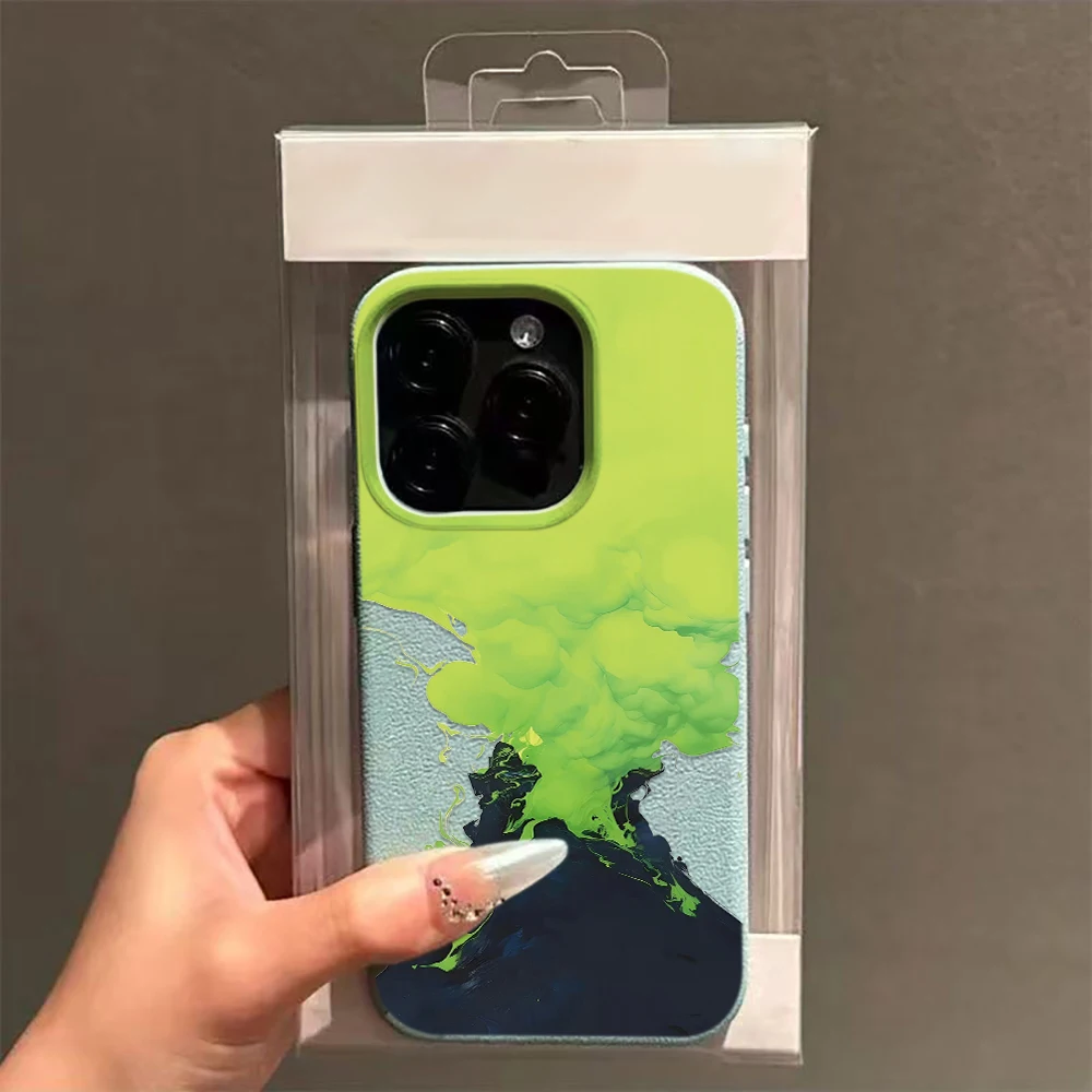 Фото Чехол для iPhone 11 12 13 14 15 16 17 Pro Max Plus Air с дизайном «Зеленое извержение вулкана», мягкий чехол из поликарбоната №2