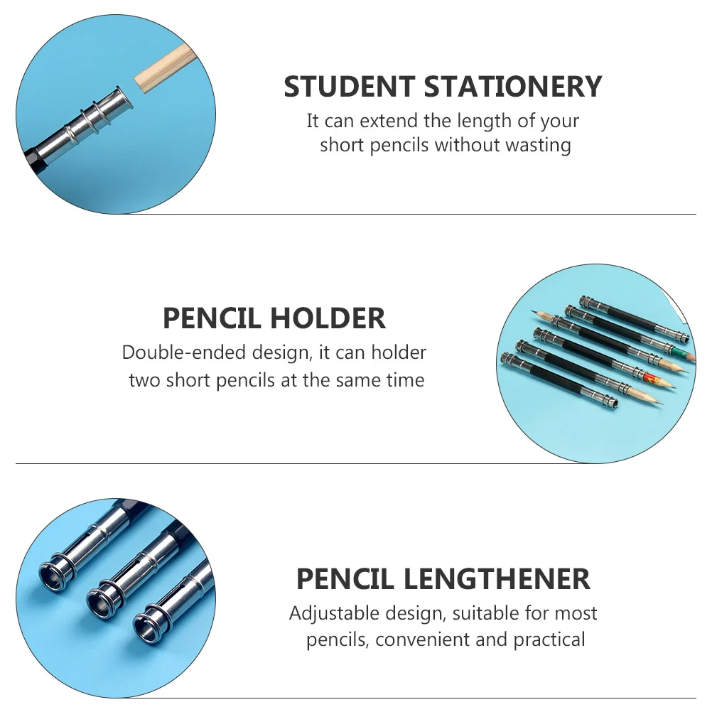 15 шт. удлинитель карандашей перьевые ручки держатель из нержавеющей стали для