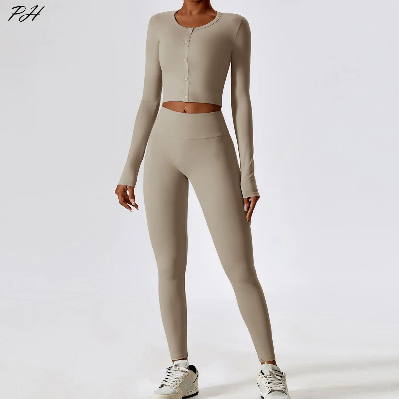 

Женский костюм с длинным рукавом, облегающая футболка и леггинсы для бега на открытом воздухе, осень 2023