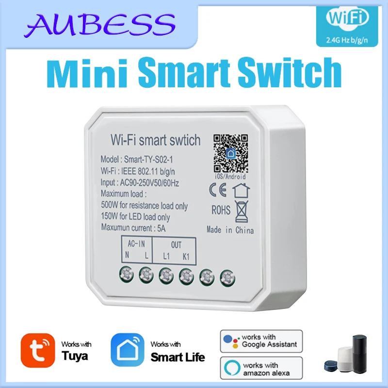 

Умный мини-выключатель Aubess с поддержкой Wi-Fi и таймером