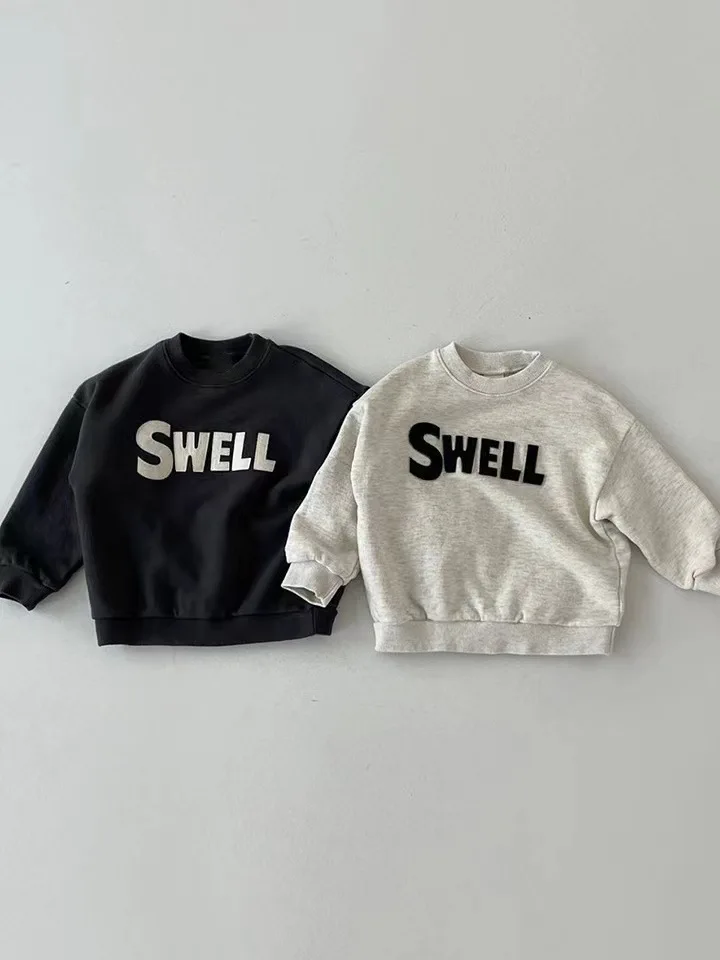 

2022 Autumn New Baby Casual Long Sleeve Sweatshirt Newborn Boy Loose Sports Tops Girl Kid Letter Cotton Bottoming Shirt Clothes