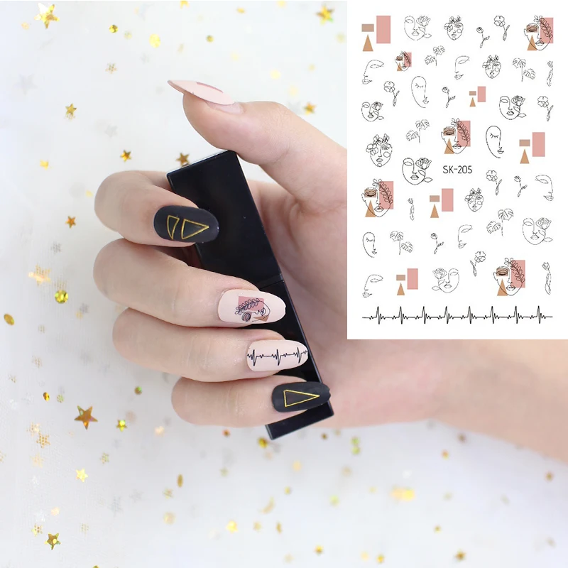 

1PC Flower 3D Nail Decals Daisy Fresh Leaves Nail Sticker Sliders DIY Manicure Design Nail Art Decoration Abstract Characters