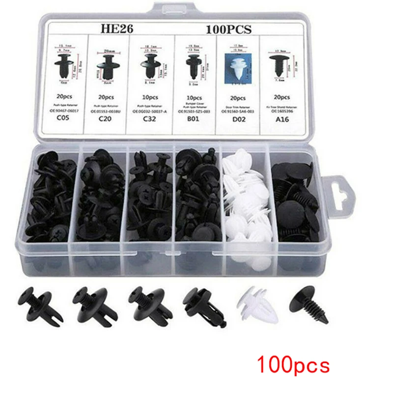 

100 шт., разнообразные автомобильные фиксаторы для кузова автомобиля